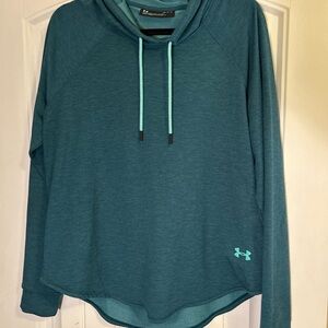 Under Armour Featherweight Fleece Aqua Green Oversize Hoodie Women’s Size Large